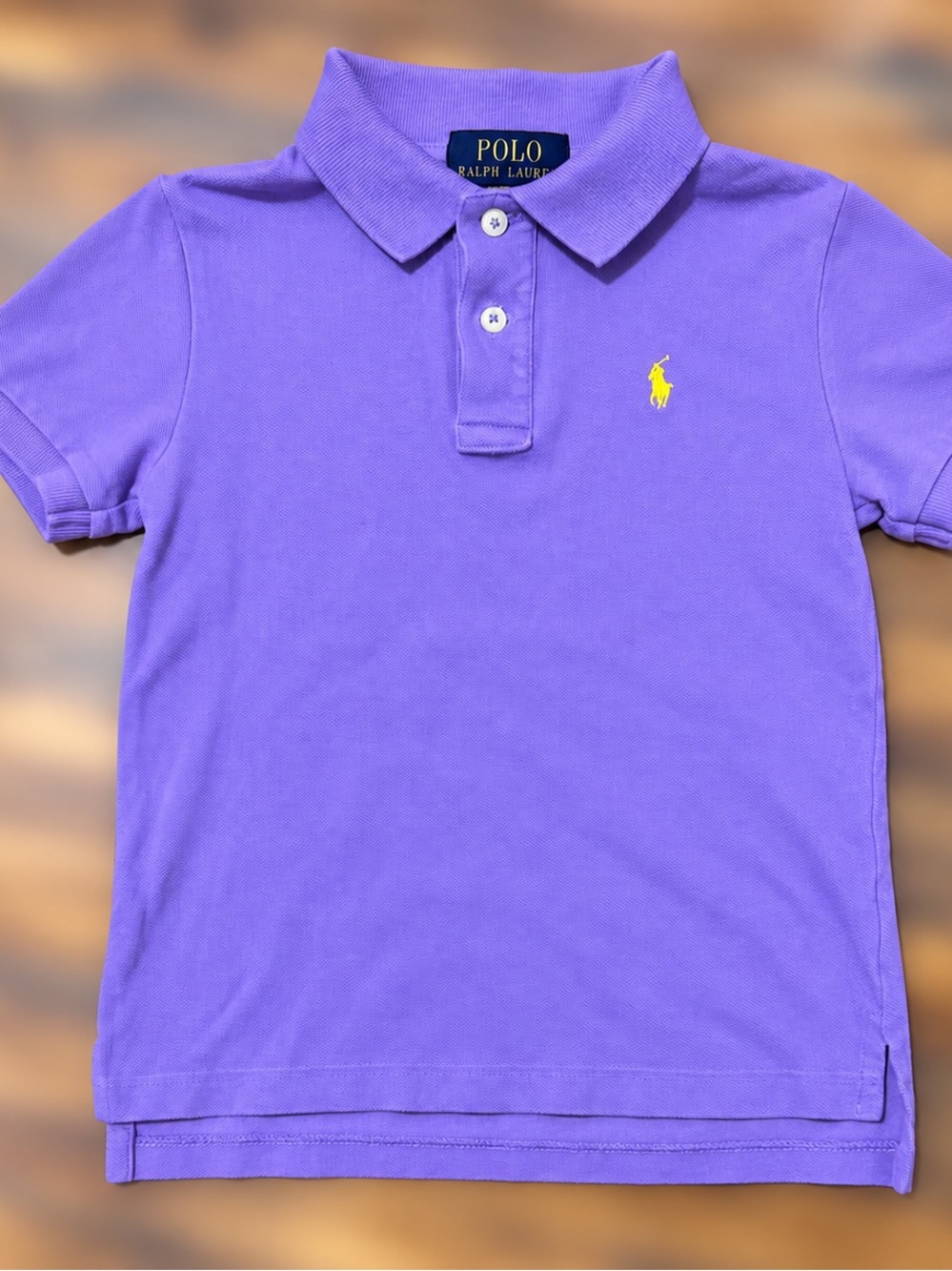 Polo Ralph Lauren Boys Purple Polo Shirt Size 6 Yellow Pony Logo FAST SHIPPING!